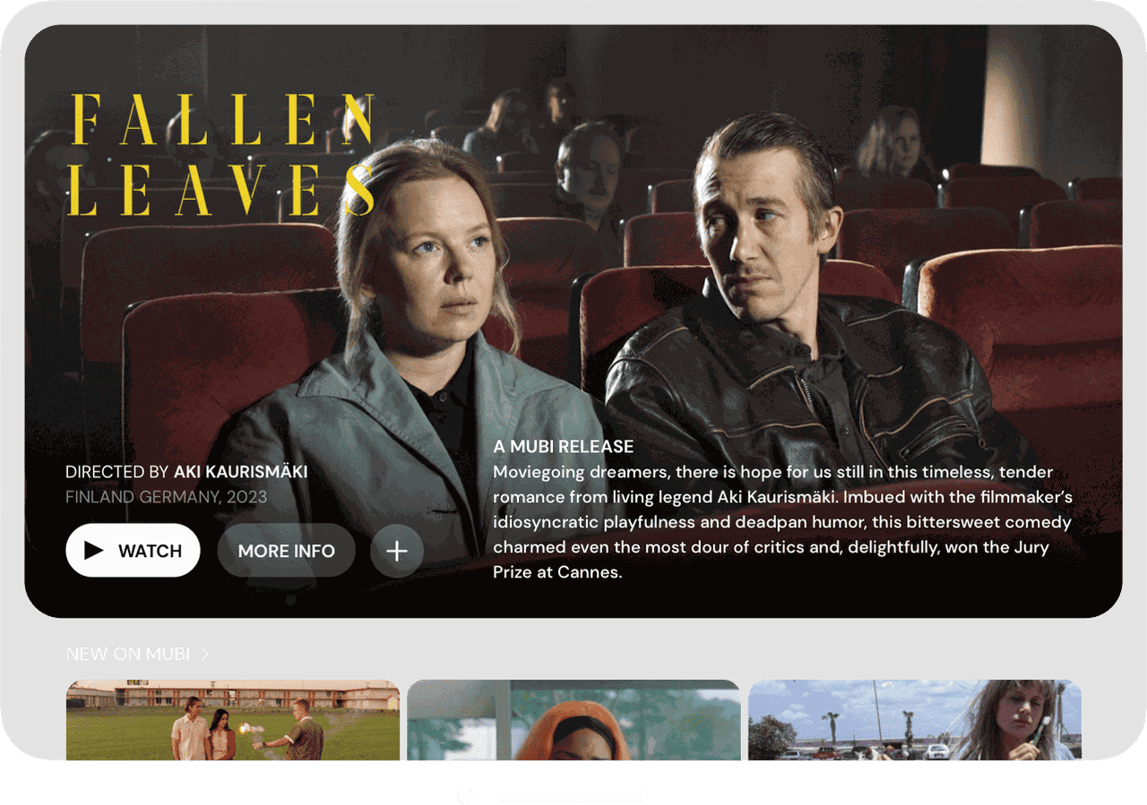 La aplicación de MUBI en Apple Vision Pro